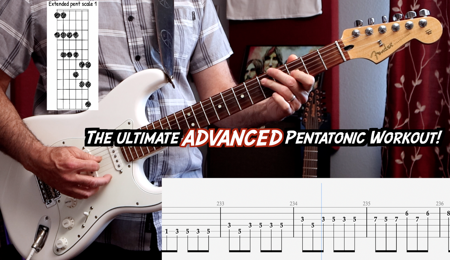 Ultimate Pentatonic Scale Workbook (Physical Book + eBook + 2 Videos)